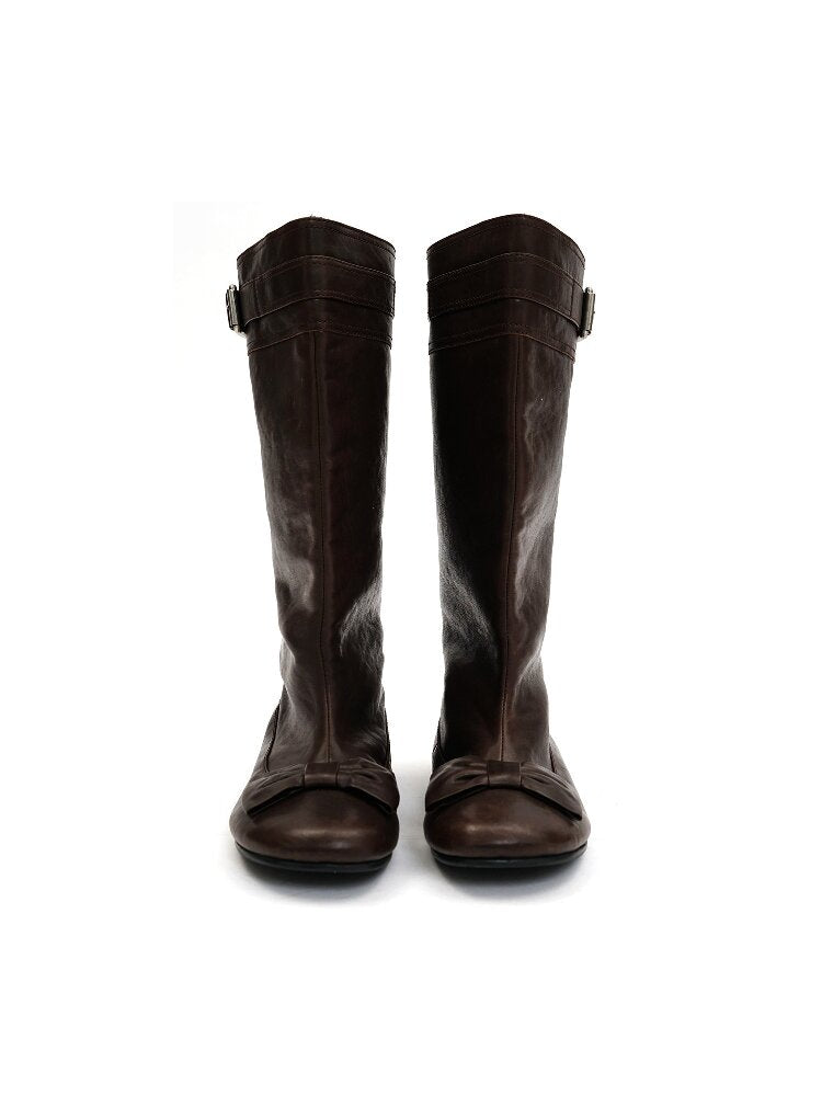 Oil Wax Cowhide Butterfly Boots【s0000016081】