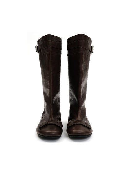 Oil Wax Cowhide Butterfly Boots【s0000016081】