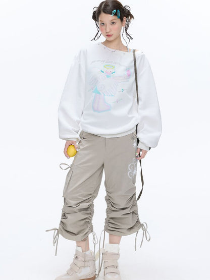 White Star Bead Shoulder Sweatshirt【s0000016384】