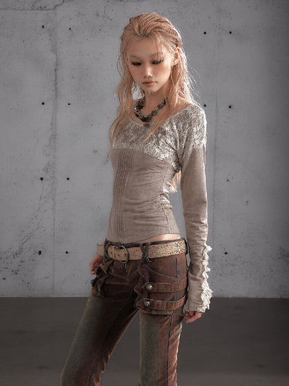 Lace Embroidered Knit Sweater【s0000019159】