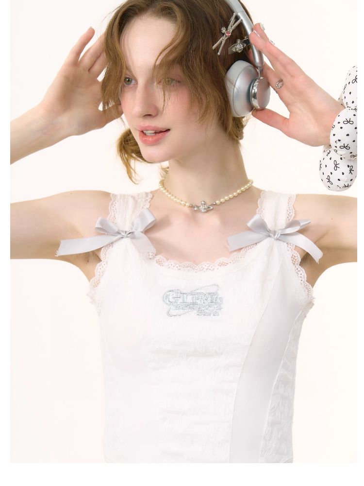 Lace Bow Tank Camisole【s0000012246】