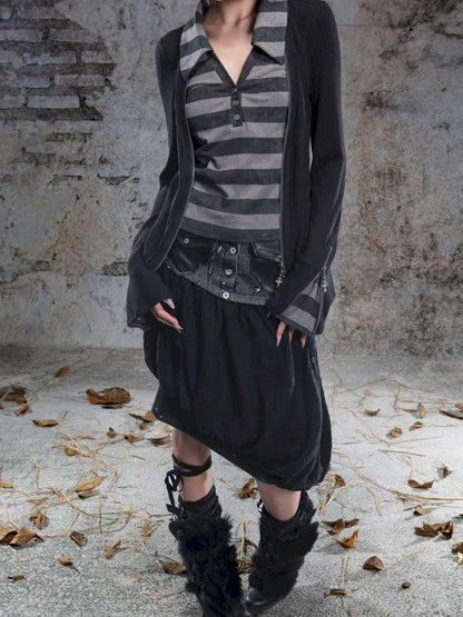 V-Neck Pullover Long-Sleeve Knit Top【s0000014492】