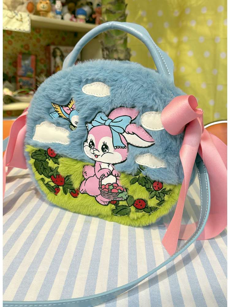 Blue Rabbit Plush Round Cake Bag【s0000015373】