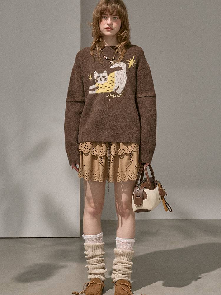 Long-Sleeve Pullover Knit Sweater【s0000014401】