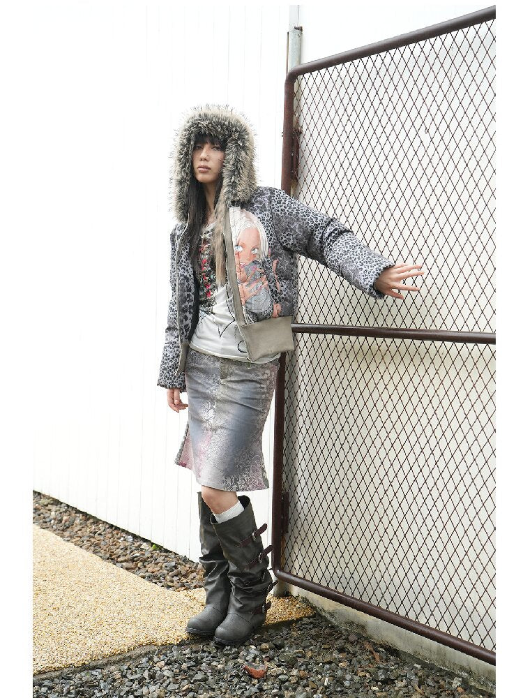 Graffiti White Duck Down Jacket【s0000018070】