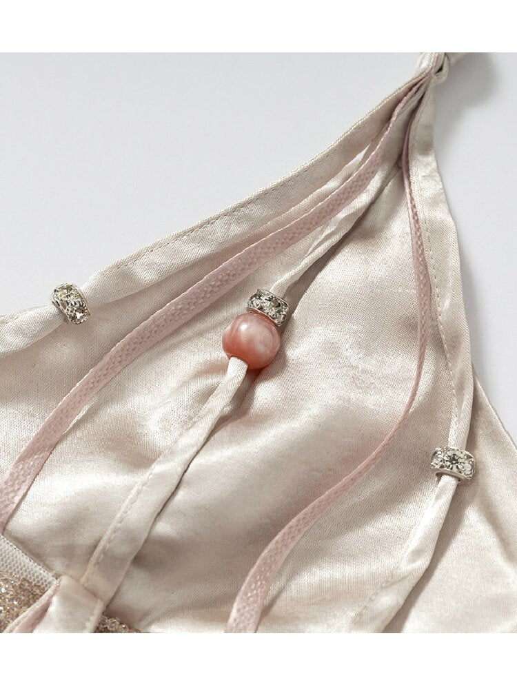 Baroque Sequin Satin Halter Dress【s0000017239】