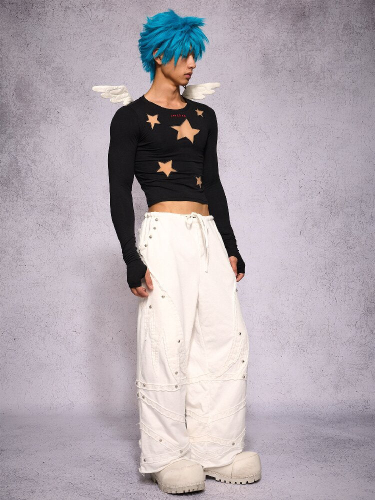 Mesh Embroidery Angel Wings Top【s0000019129】