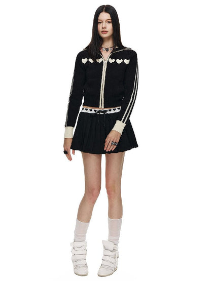 Love Jacquard Cropped Cardigan【s0000015872】