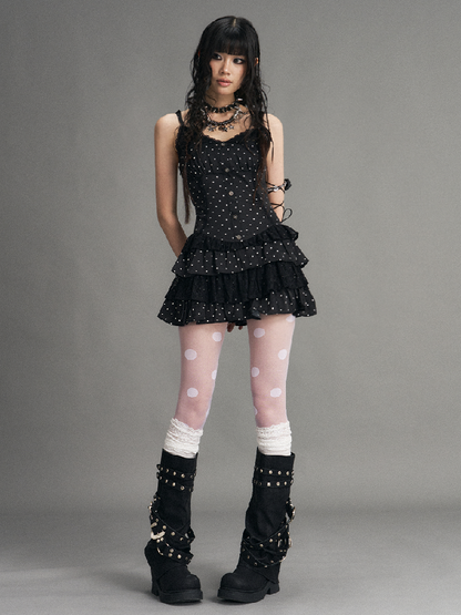 Vintage Lace Polka Dot Cake Dress【s0000017530】