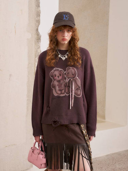 Oversized Long-Sleeve Knit Sweater【s0000014392】