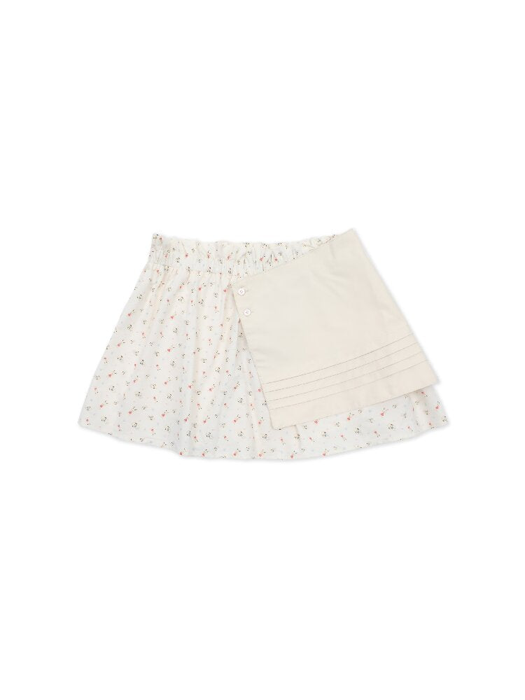 Tuck Pleated Faux Two-Piece Skirt【s0000017420】