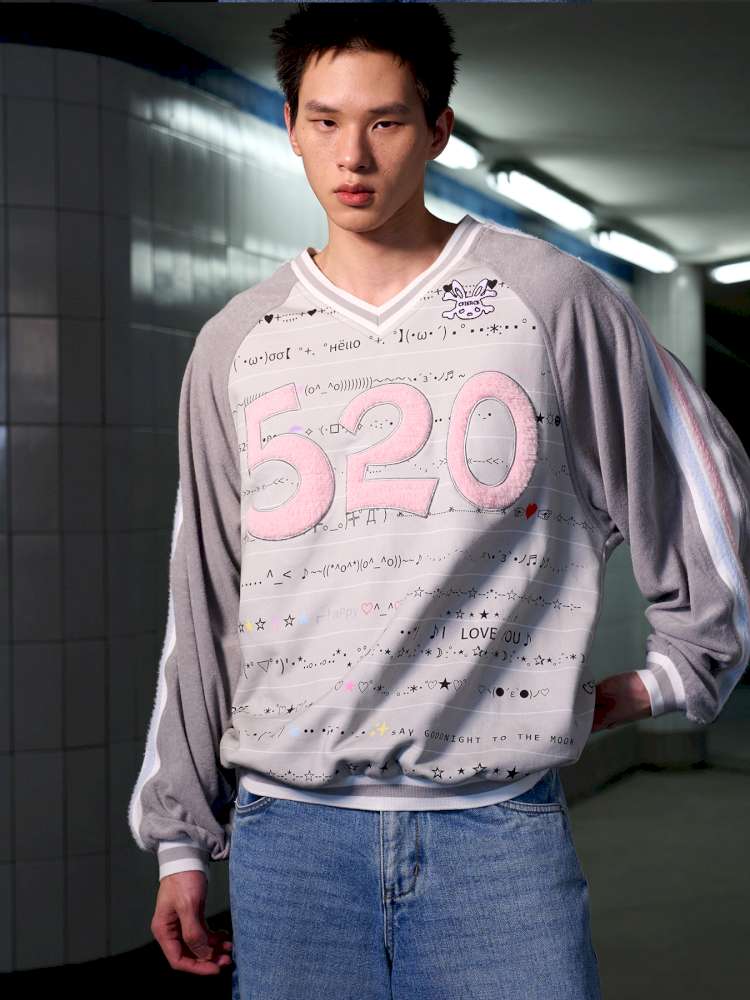 Embroidered Raglan Sleeve Sweatshirt【s0000014638】