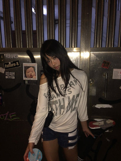 Vintage Punk Diamond Bat T Shirt【s0000016951】