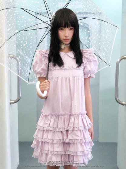 Purple Lace Cascading Cake Dress【s0000016362】