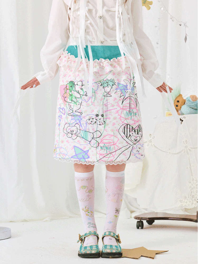 Patchwork Double Color Half-body Skirt【s0000011941】