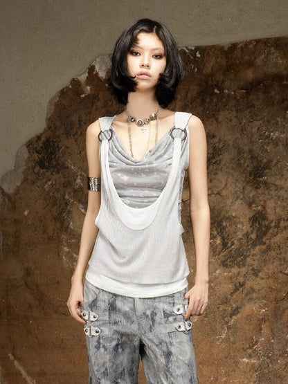 Original Irregular Sleeveless Vest Top【s0000016882】