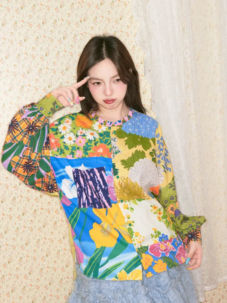 Patchwork Floral Shirt【s0000014147】