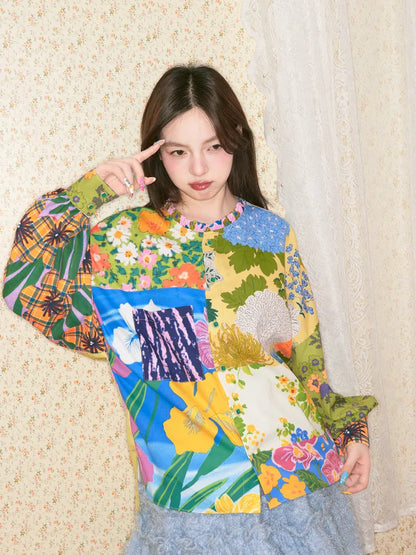 Patchwork Floral Shirt【s0000014147】