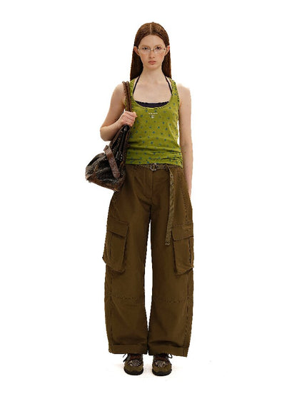 Long Staple Cotton Cargo Trousers【s0000016138】