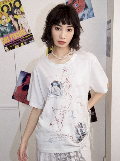 Loose short-sleeved splicing wind top【s0000012277】
