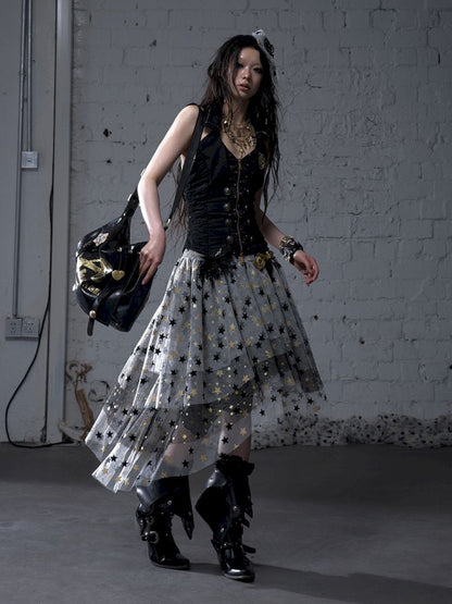 Puffy Tulle Two-Way Strapless Half-Skirt【s0000012792】