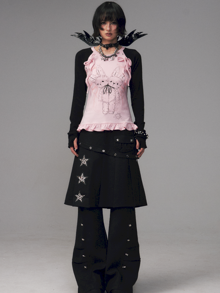 Two-Piece Pleated Skirt-Pants【s0000014456】