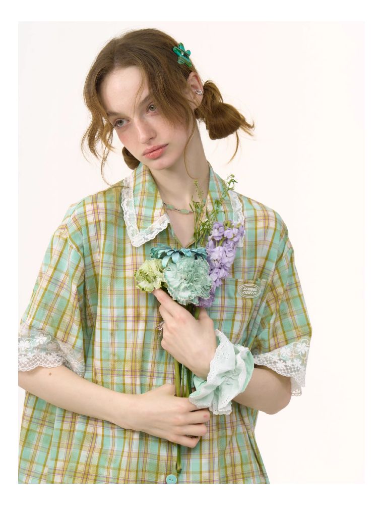 Plaid Short Sleeve Shirt【s0000012257】