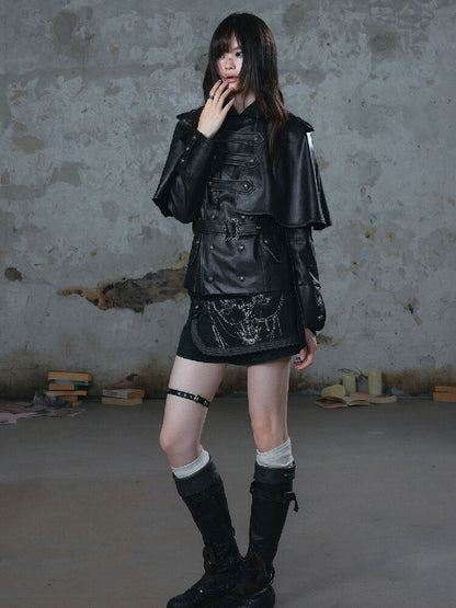 Vintage Belt Cavalry Cape Jacket【s0000018520】