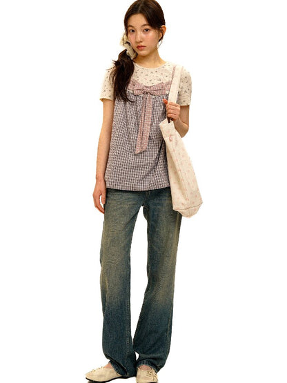 Distressed Stitch Denim Pants【s0000017941】