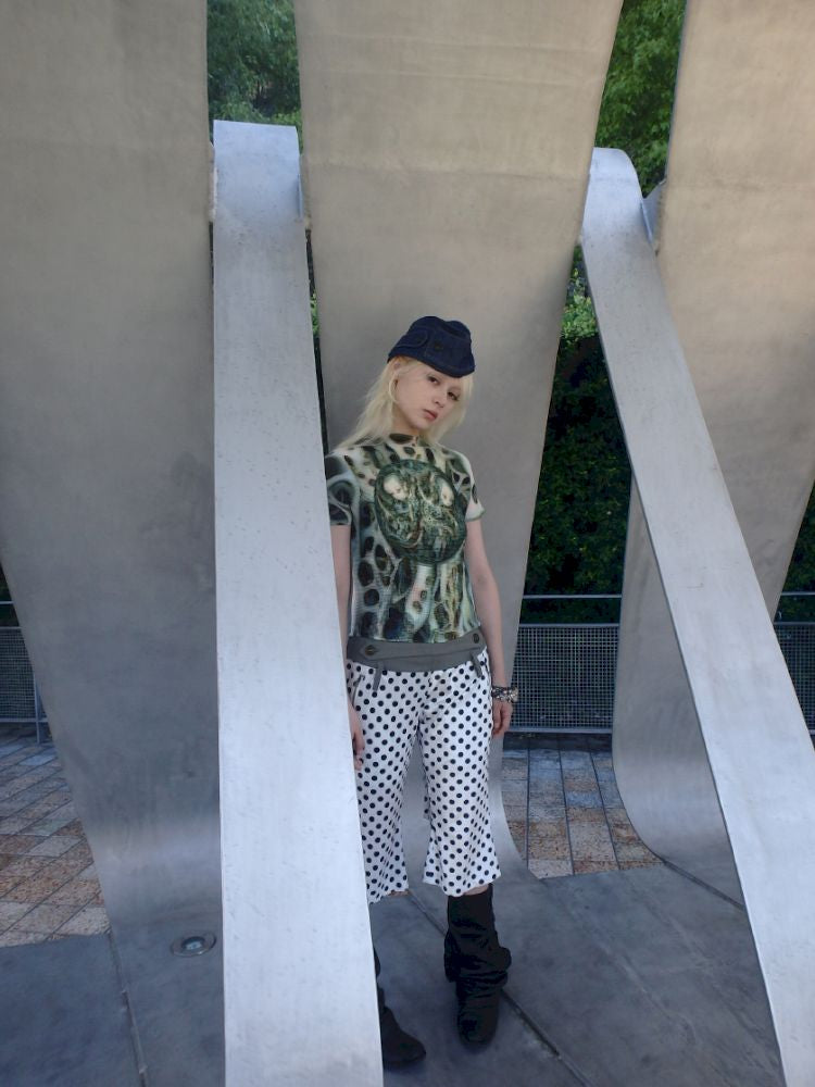 Polka dot wide-leg casual pants【s0000013180】