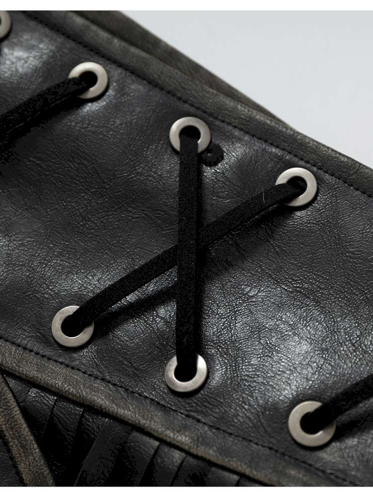 Heavy-Duty Fringe Wide Leather Belt【s0000014476】