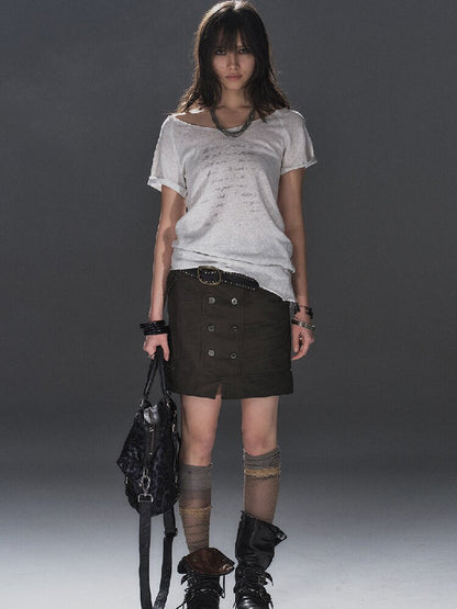 Polarized Fabric Straight Skirt【s0000016239】