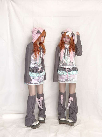 Polka Dot Lace Bow High Sock Cover【s0000015208】