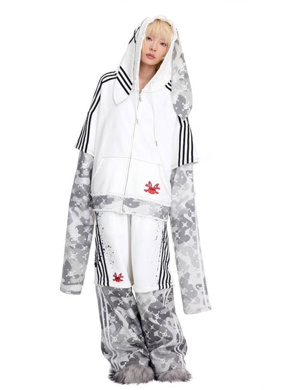 Faux Two-Piece Skull Print Sweatpants【s0000014420】