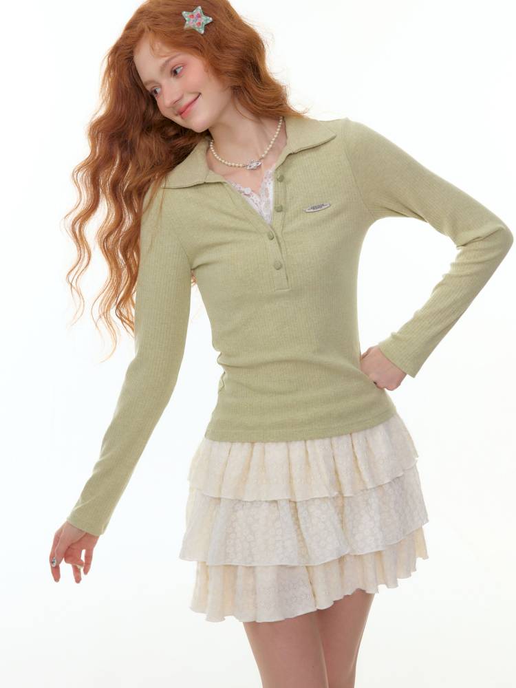 Faux Two Long Sleeve T-Shirt Base【s0000014357】