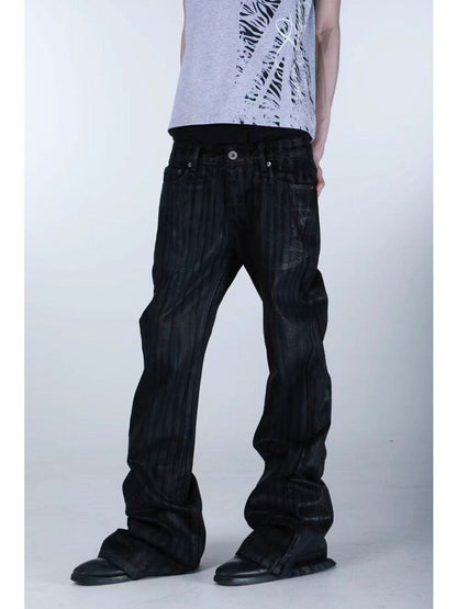 Bamboo Strip Brushed Wax Jeans【s0000016669】