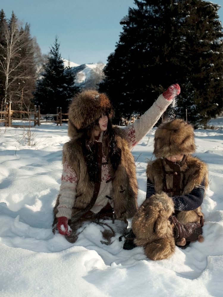 Knitted plush gloves 【s0000006016】