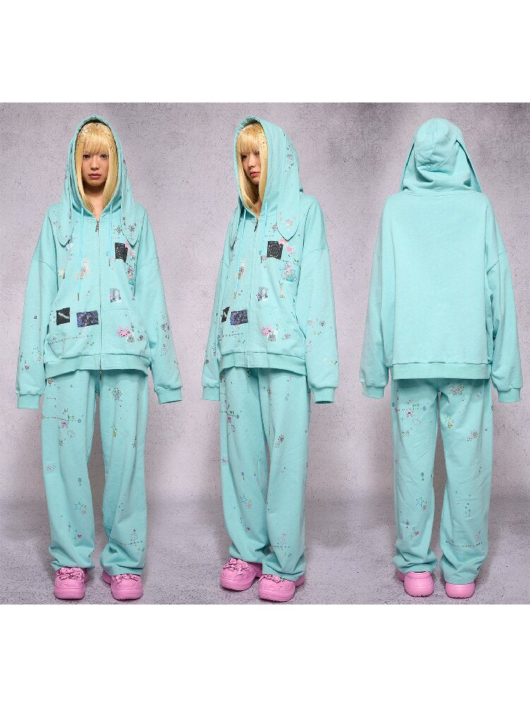 Rhinestone Heavy Duty Sweatpants【s0000018740】