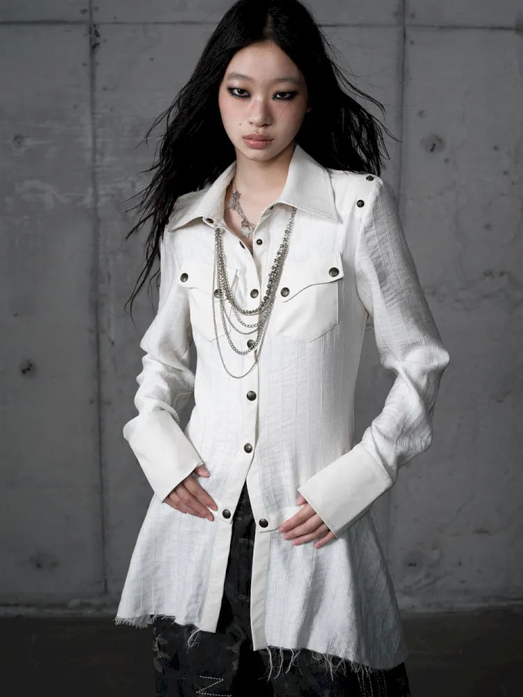 Leather Detachable Long-Sleeved Shirt【s0000014119】