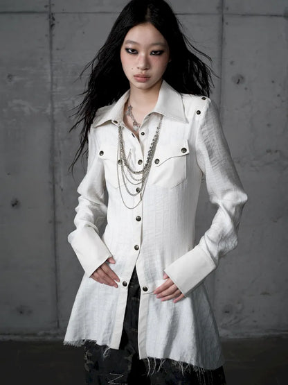 Leather Detachable Long-Sleeved Shirt【s0000014119】