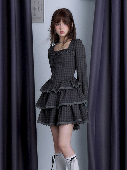 Plaid Princess Cake Dress [S0000010122]