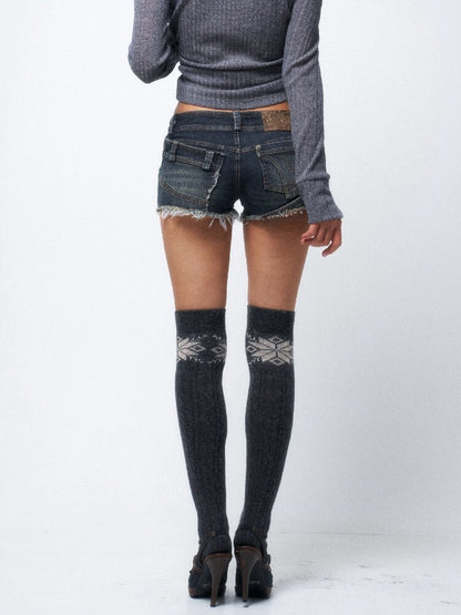 Washed Raw Edge Spice Denim Short【s0000016061】