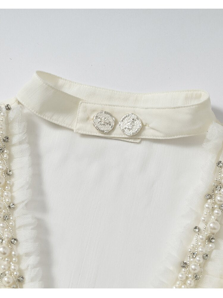 Shirring Deep V Chiffon Dress【s0000015932】