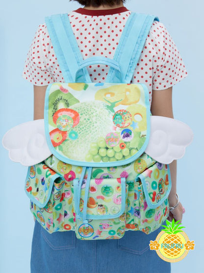 Fruit Print Cute Wings Backpack【s0000013162】