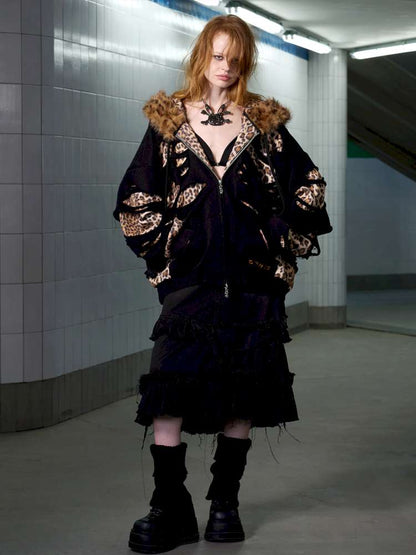 Leopard Print Rip Double Sweatshirt【s0000014646】