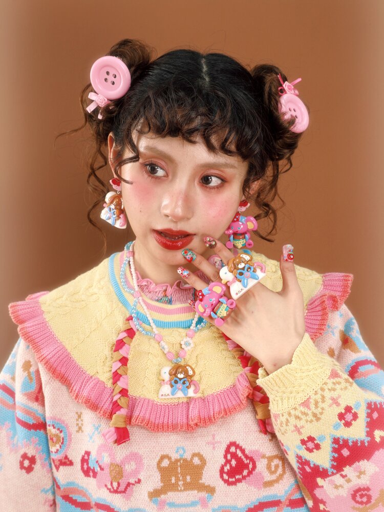 Swan Boat Rabbit Resin Earrings【s0000015593】