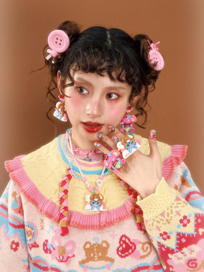 Swan Boat Rabbit Resin Earrings【s0000015593】