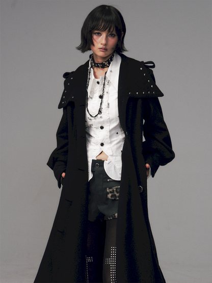 Dark A-Line Temperament Wool Coat【s0000014707】