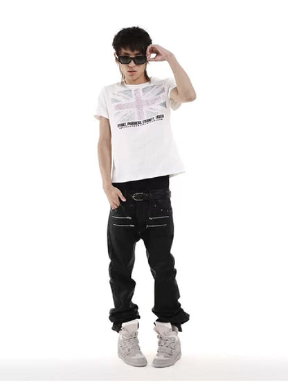Distressed Star Union Jack T-Shirt【s0000018248】