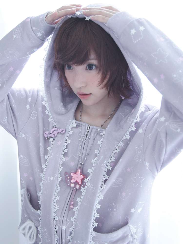 Ghost Horse Gray Rabbit Ear Hooded Sweatshirt【s0000014694】